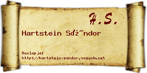 Hartstein Sándor névjegykártya
